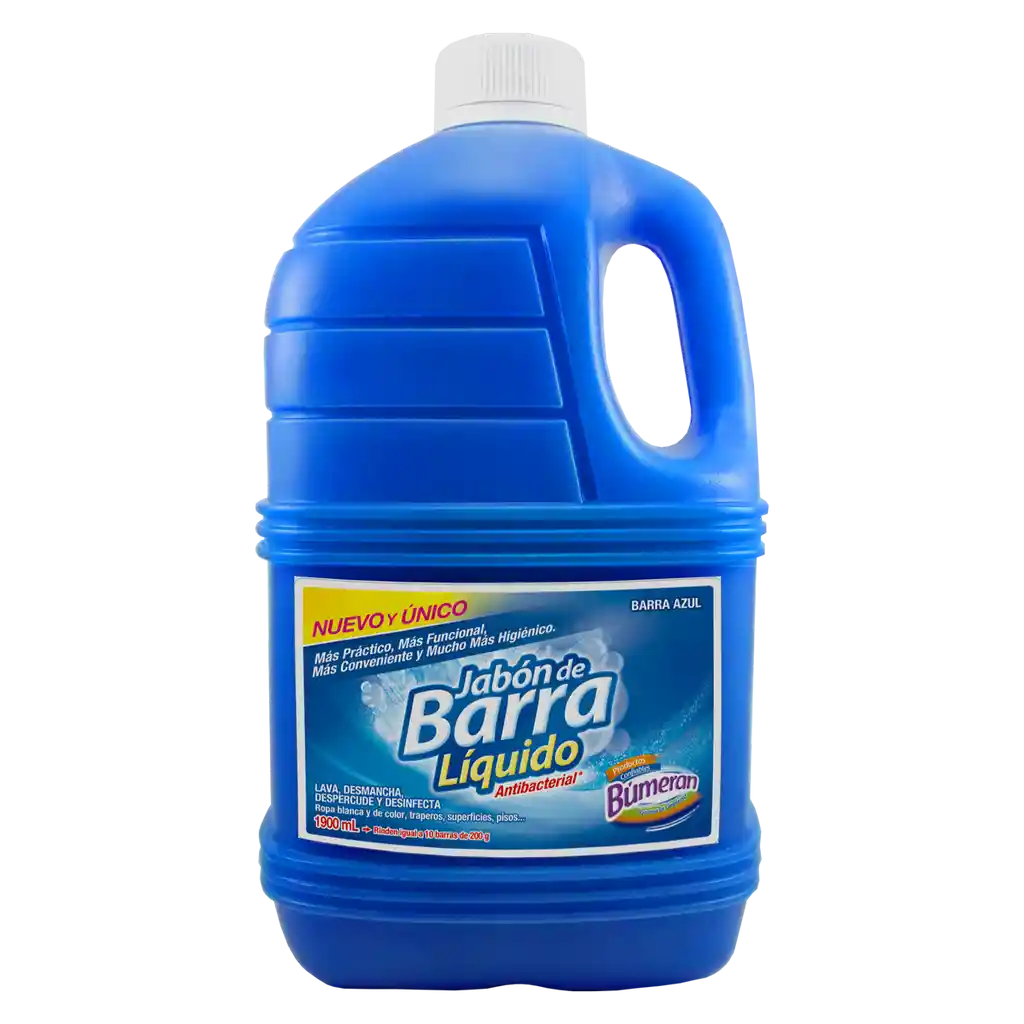 Búmeran Jabón de Barra Azul Líquido Antibacterial Multiusos