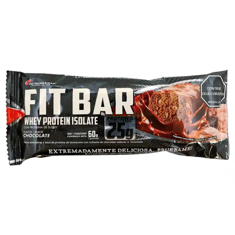Fit Bar Barra de Proteína Baja en Calorías Sabor Chocolate