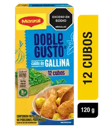 Caldo de Gallina MAGGI Doble Gusto 12 cubos x 120g