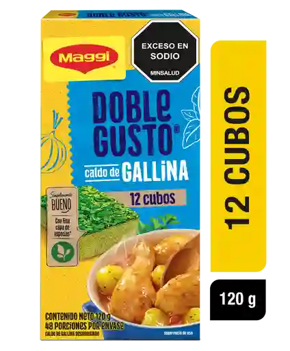 Caldo de Gallina MAGGI Doble Gusto 12 cubos x 120g