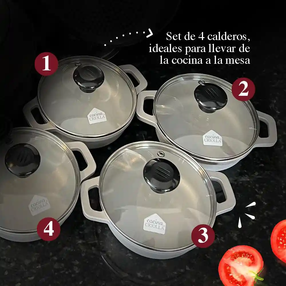 Cocina Criolla Set Caldero + Tapa 14 cm