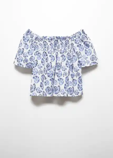 Blusa Caracola Azul Talla 08 Niñas Mango