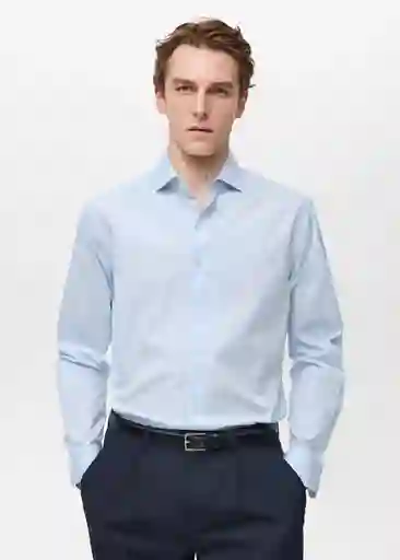 Camisa Donosti Celeste Talla XS  Hombre Mango