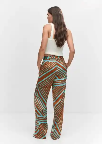 Pantalón Loren Turquesa Talla 36 Mujer Mango