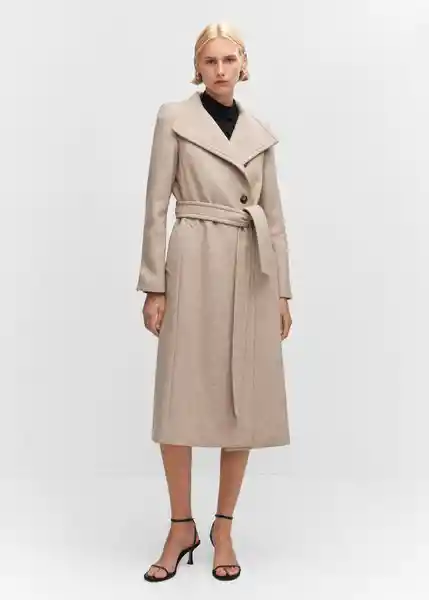 Abrigo Sirenita Camel Talla 25 Mujer Mango