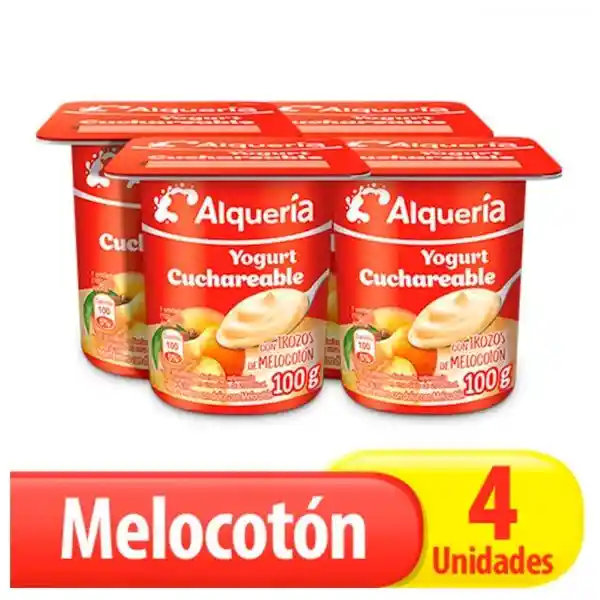 Yogurt Alquería Cuchareable Melocotón