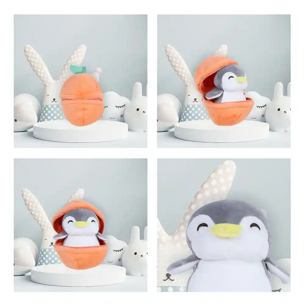 Miniso Peluche Blind Box Sorpresa Fruit Series Penguin Naranja