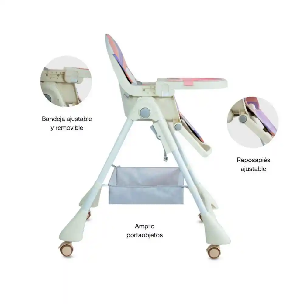 Silla Comedor Aquarella Rosado Bebesit Yy31xp