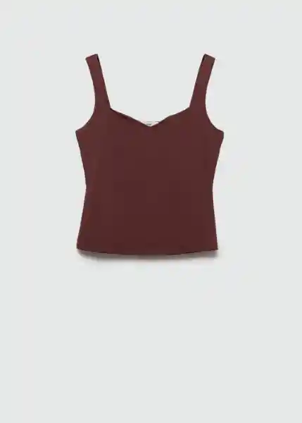 Top Rayo Marrón Talla M Mujer Mango