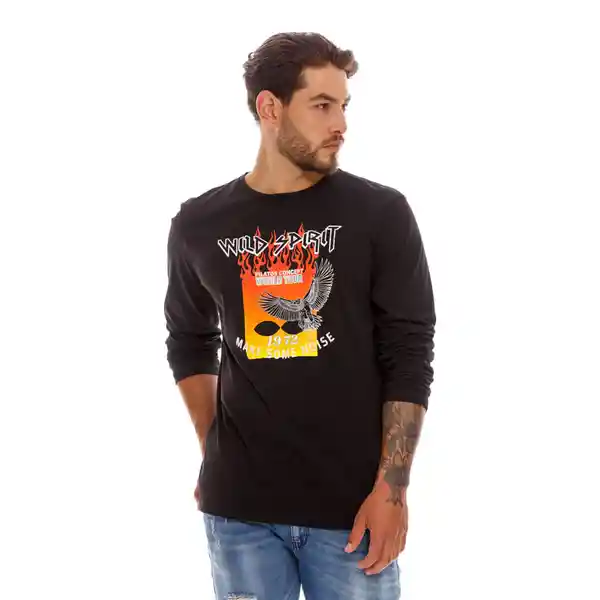 Pilatos Camiseta Manga Larga Estampa de Llama L