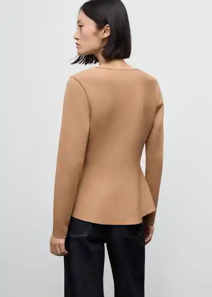 Chaqueta Tona Camel Talla M Mujer Mango