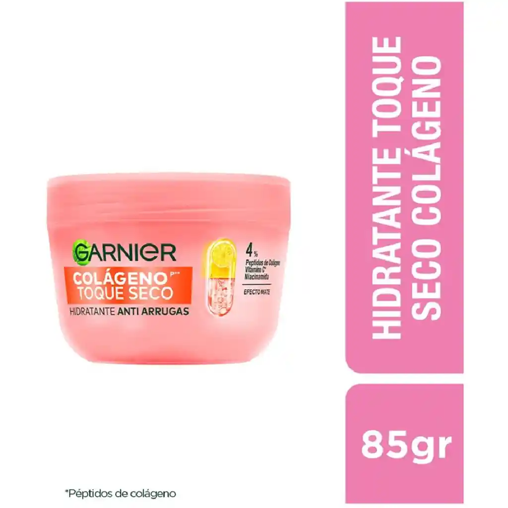 Crema Facial Garnier Hidratante Anti Arrugas Colageno Toque Seco