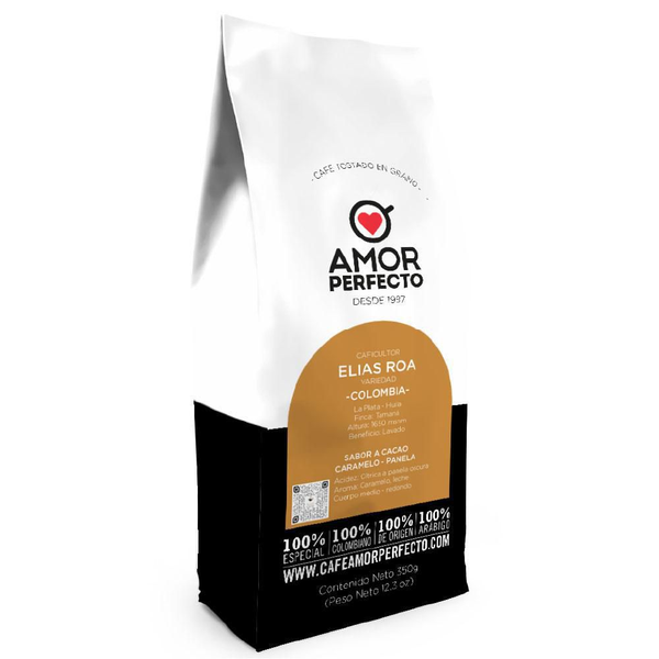 Amor Perfecto Café Tostado en Grano Sabor Cacao Caramelo Panela 350 g