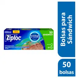 Ziploc Bolsa Reutilizable para Sándwich 50 Piezas