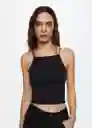 Top Hugo Negro Talla M Mujer Mango