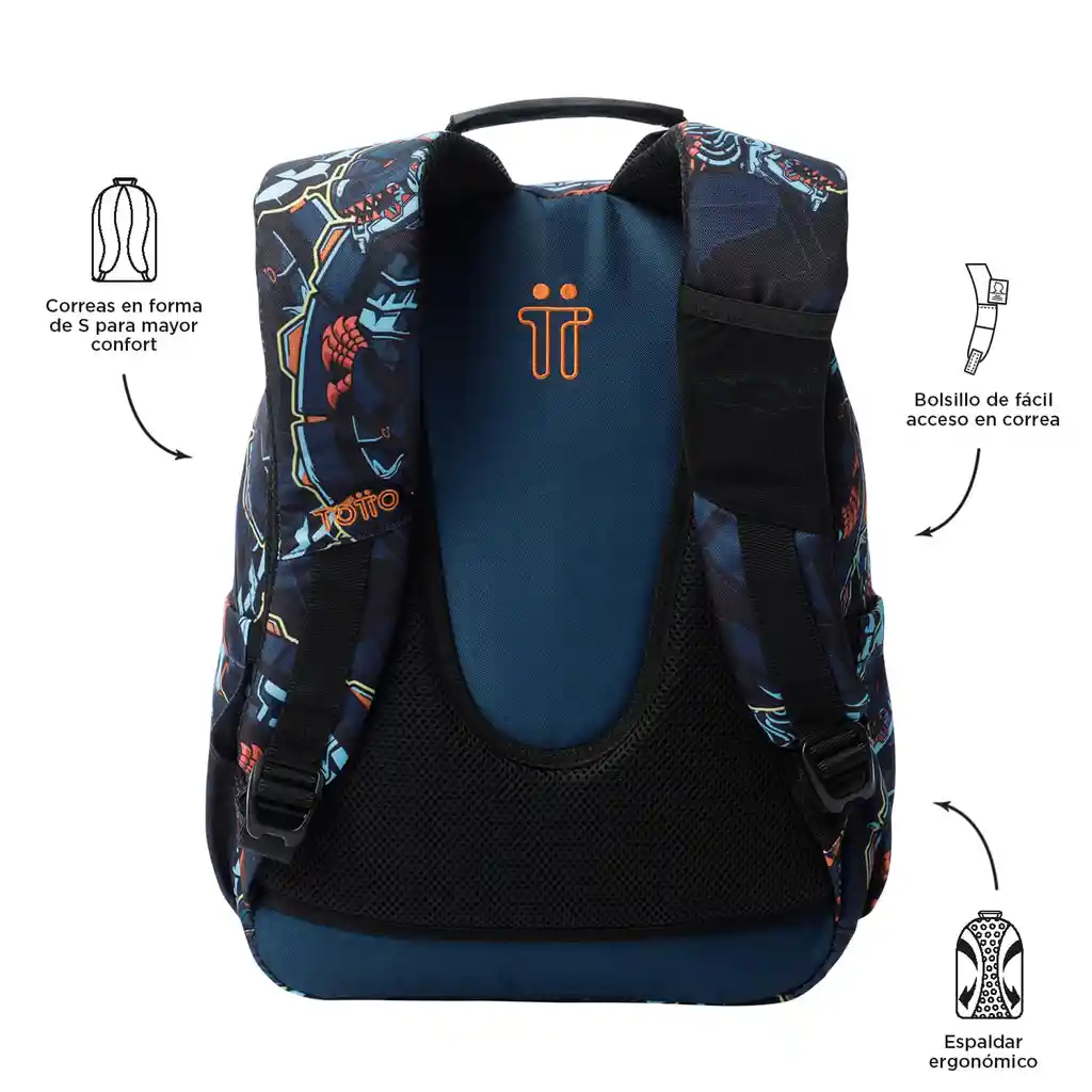 Morral Juvenil Porta Pc 13" Gommas Azul
