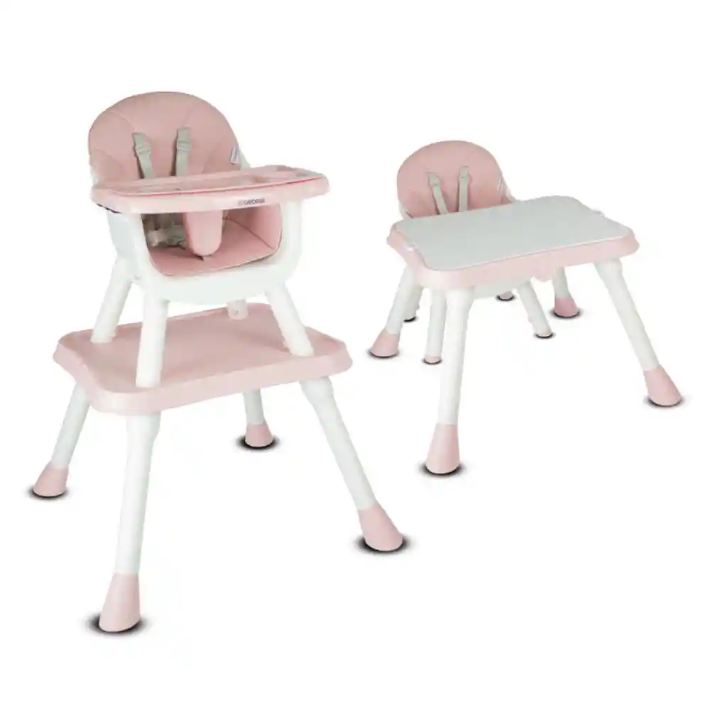 Silla Comedor Bebé Fussion 3 en 1 Rosado Bebesit