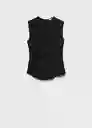 Blusa Area Negro Talla L Mujer Mango
