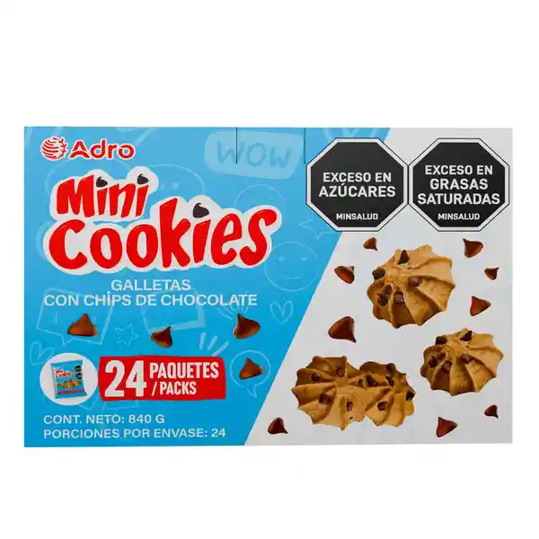 Mini Cookies Galleta Con Chip Sabor a Chocolate