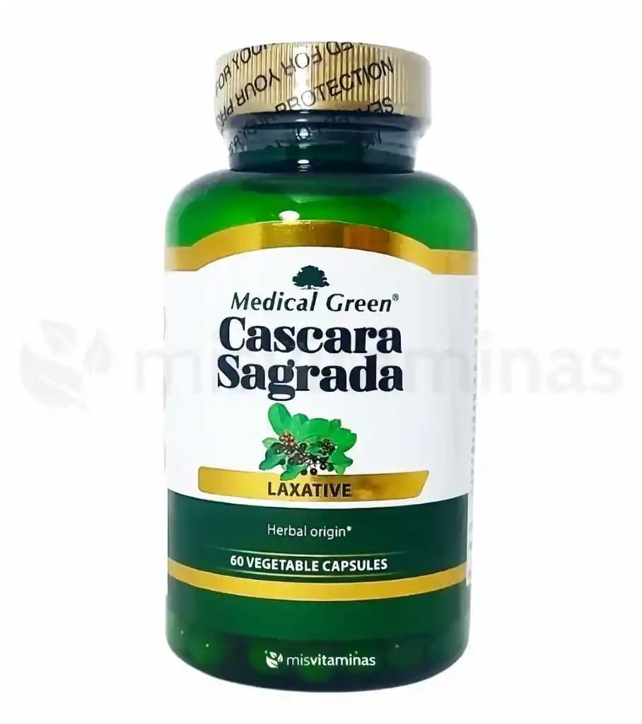 Medical Green Cascara Sagrada Laxante Pote X 60 Cápsulas