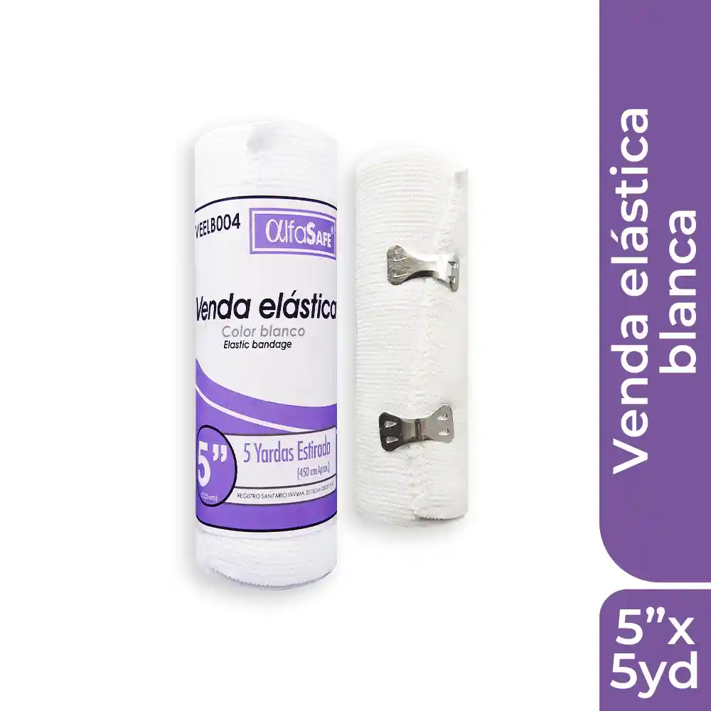 Venda Alfasafe Blanca Elastica 5 X 5yd