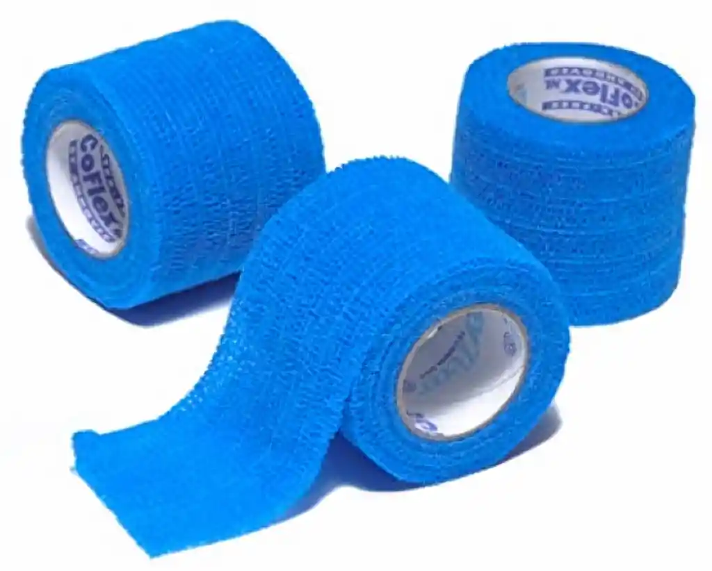 Venda Elastica Cohesiva No Tejida 2" X 5 Yardas Estirada Azul