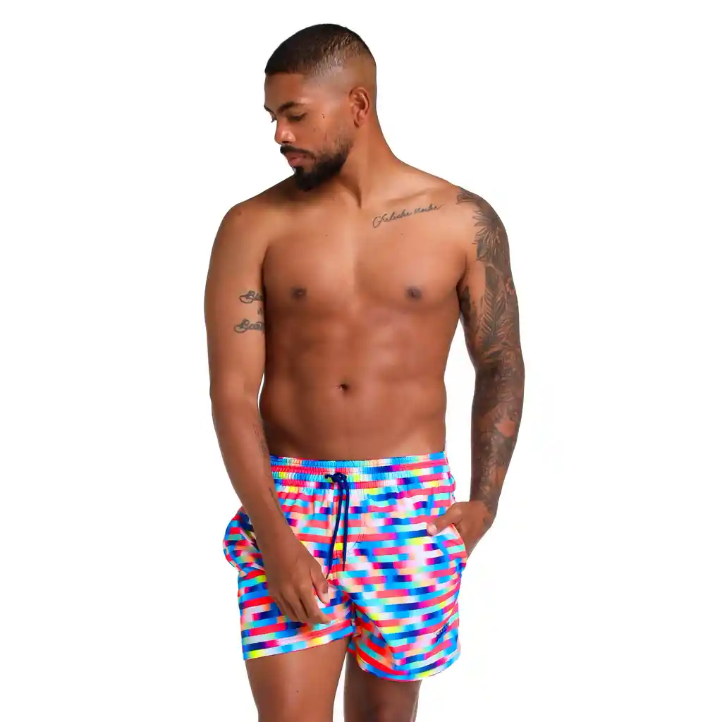 Pantaloneta Linear Gradient 16 Pulgadas Hombre Multicolor-xxl