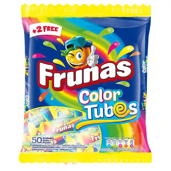 Frunas Caramelo Blando Color Tubos