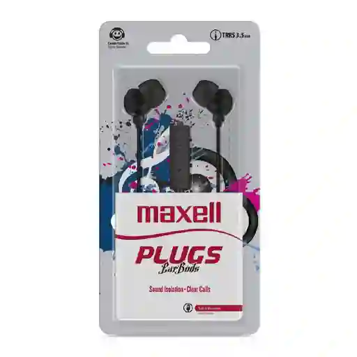 Maxell Audifono Stereo Buds Black con Micrófono