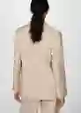 Blazer Clavel Beige Talla L Mujer Mango