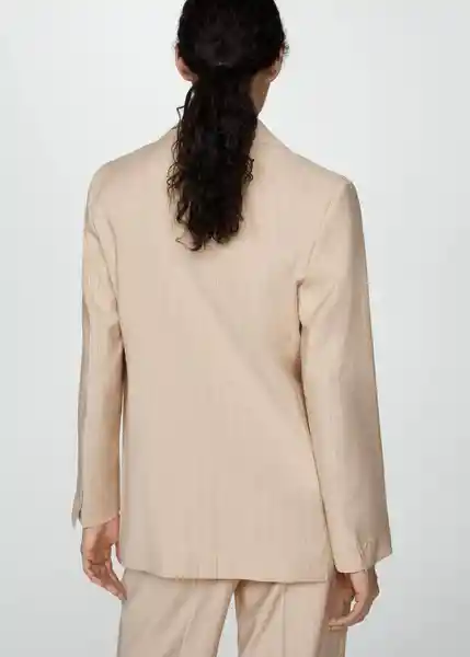 Blazer Clavel Beige Talla L Mujer Mango