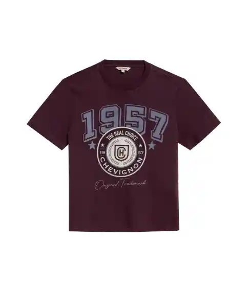 Camiseta Graphic Morado Sombrío Ultraoscuro Talla XS Chevignon