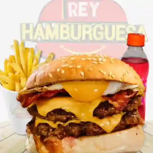 Combo hamburguesa doble res huevo frito