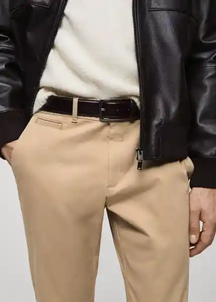 Pantalón Prato Beige Talla 36 Hombre Mango