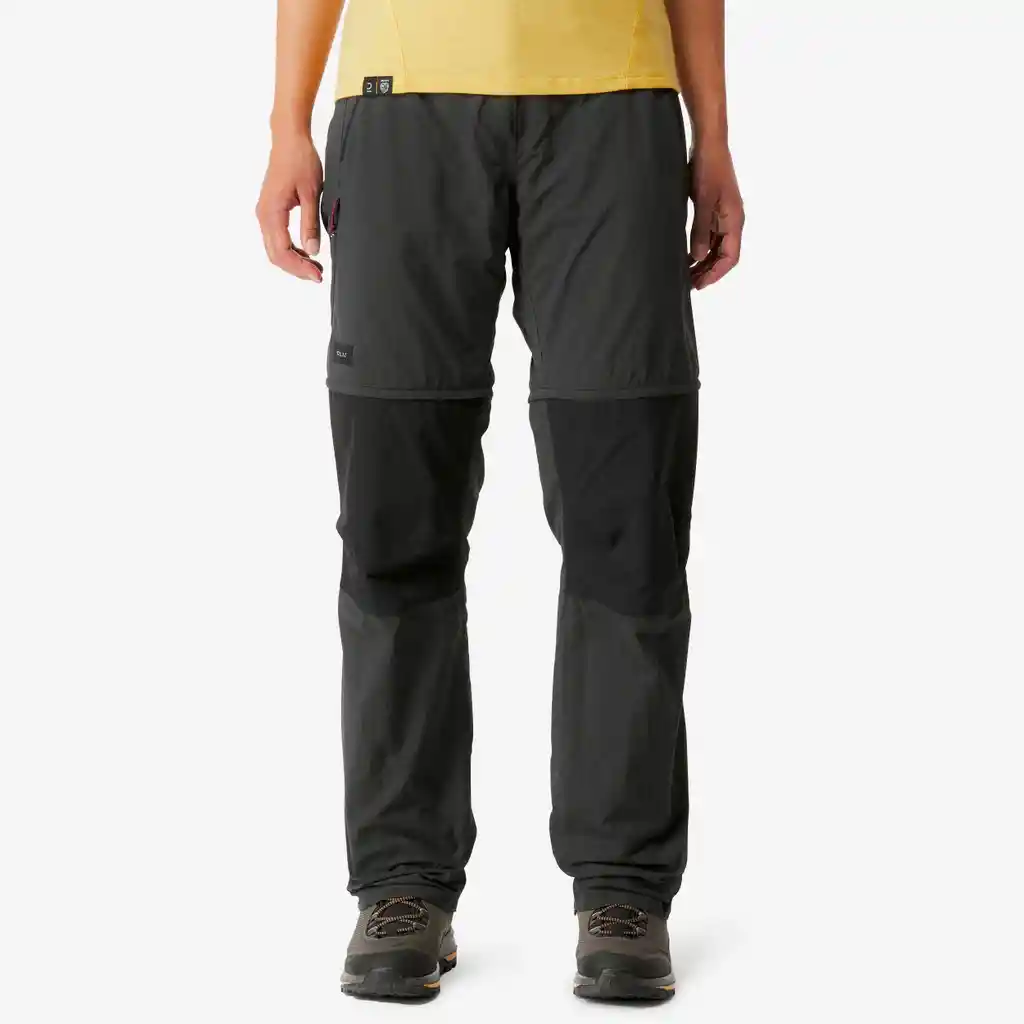 Pantalón Convertible 2 en 1 Mujer Para Trekking Montaña Mt100 Gris