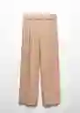 Pantalón Hunter Beige Talla 38 Mujer Mango