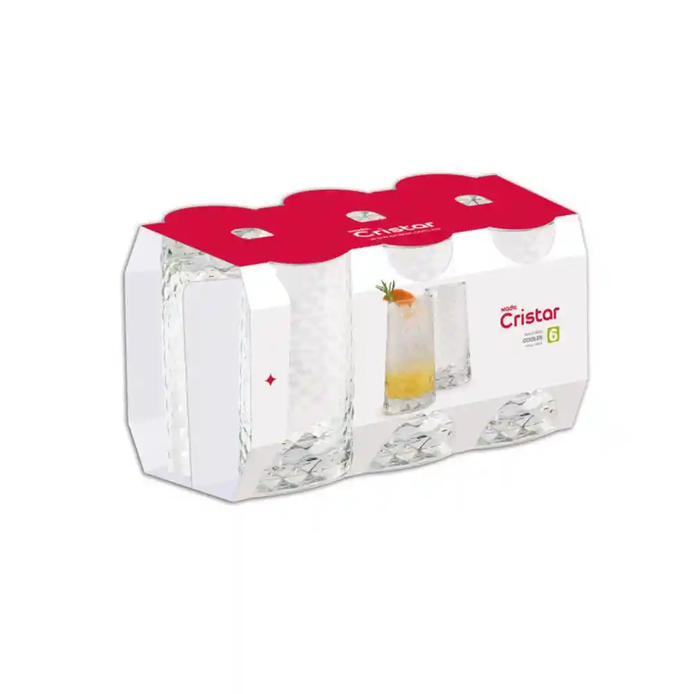Set X 6 Vasos Cairo Bebidas Cristar 0922cl6