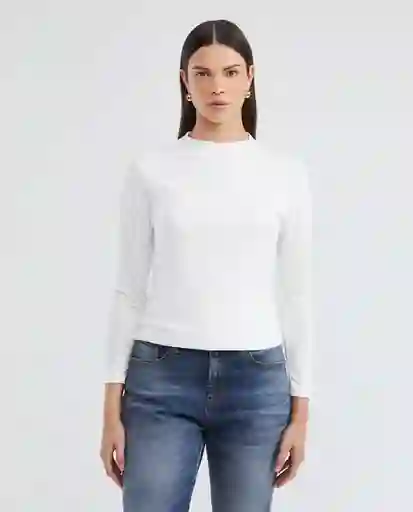 Camiseta Longsleeve Top Blanco 0 Claro Talla M Mujer Chevignon