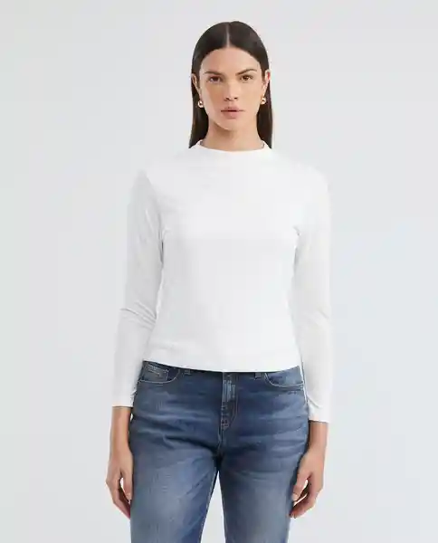 Camiseta Longsleeve Top Blanco 0 Claro Talla M Mujer Chevignon