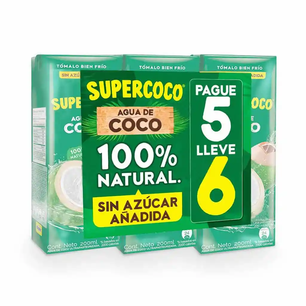 Supercoco Agua de Coco sin Azúcar Pack