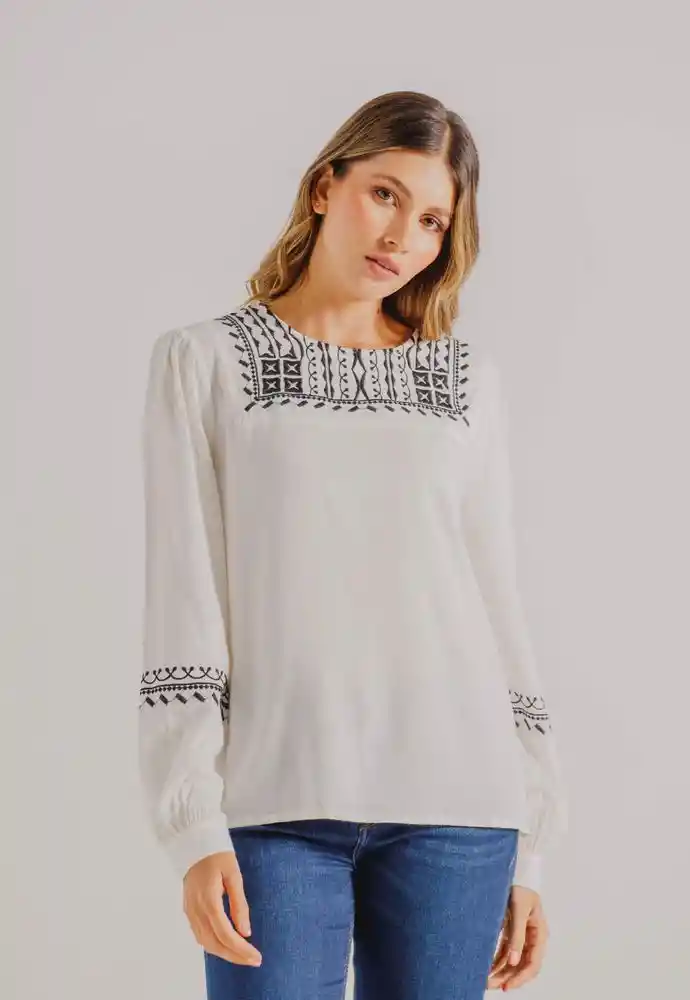 Blusa Manga Larga Xl-blanco