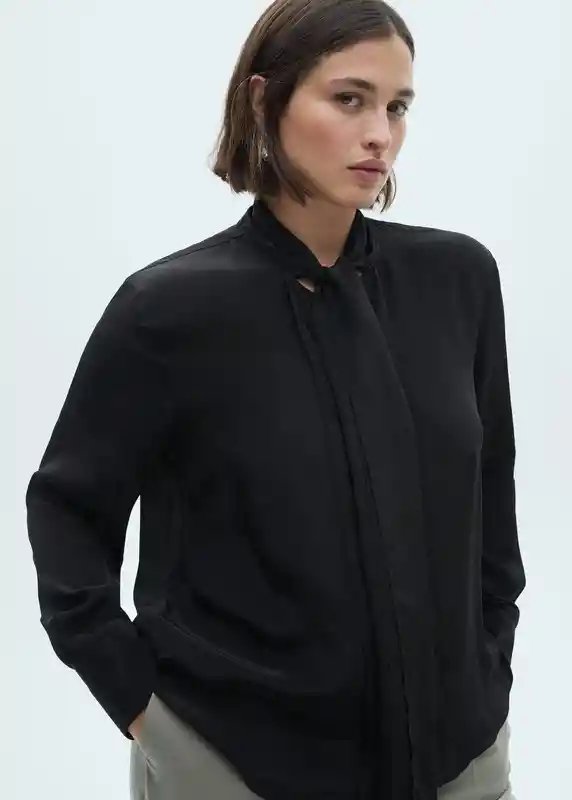 Blusa Noemi Negro Talla Xs Mujer Mango