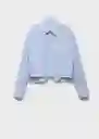 Camisa Maneli Azul Talla L Mujer Mango