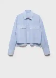 Camisa Maneli Azul Talla L Mujer Mango