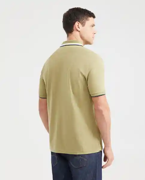 Camiseta Polo Neck Stripes - C57 Verde Boa Oscuro XXL Chevignon