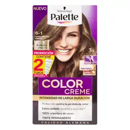 Palette Tinte Capilar Color Creme 6-1 Rubio Oscuro Cenizo