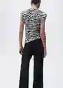 Camiseta Irma Negro Talla XS Mujer Mango