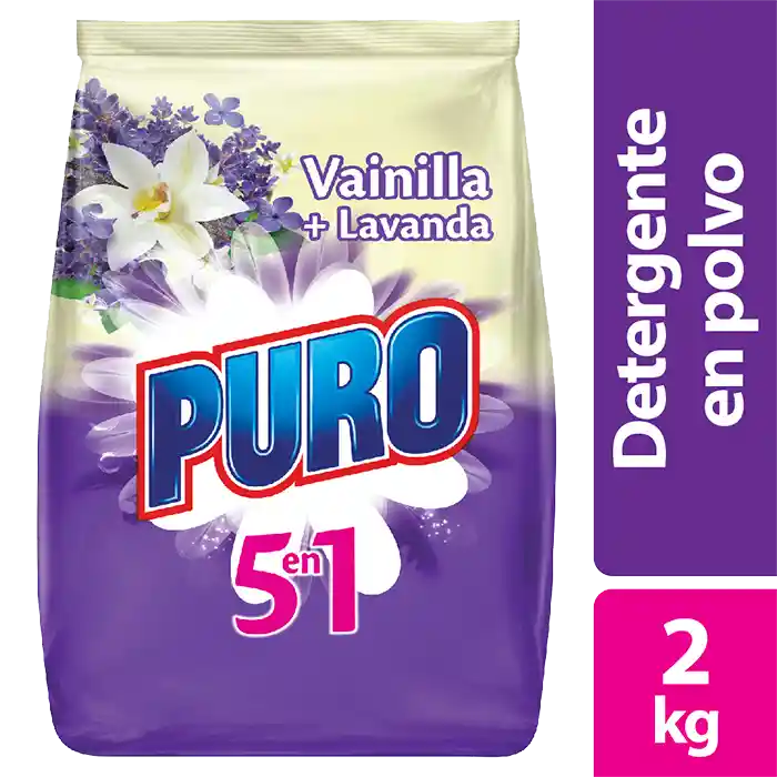 Detergente En Polvo Puro Lavanda Vainilla 2Kg