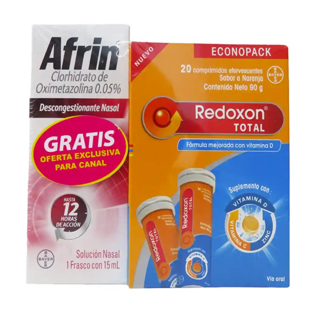 Redoxon Total Efervescente Naranja X 20 Tabl Gratis Afrin Adulto Spray