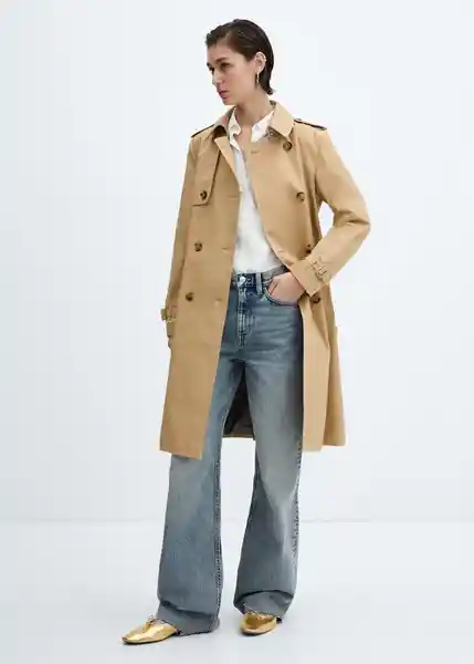 Gabardina Trench Polana Beige Talla 27 Mujer Mango